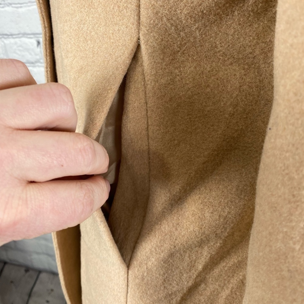 Kimi + Kai Wool Walking Coat Pea Coat Camel Tan size Medium Overcoat Winter Coat - Picture 7 of 15